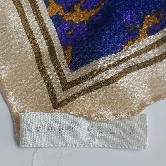 3 Colorful 100% Silk Scarves Perry Ellis Anne Klein Sailor Scarf Floral Graphic - Picture 9 of 11